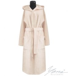 Дамски халат Микропамук екрю