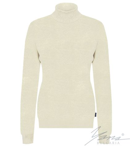 Женский шерстяной свитер с высоким воротником, светльй