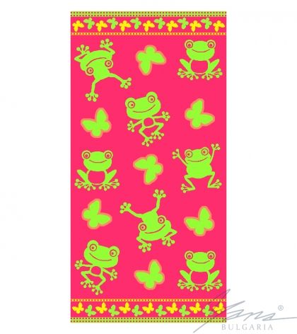 Beach towel FROG cyclamen