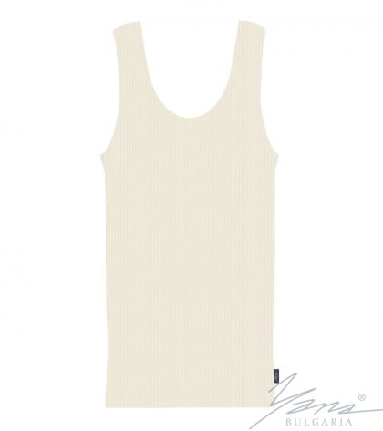 Women's tank top in elastic knit,ecru