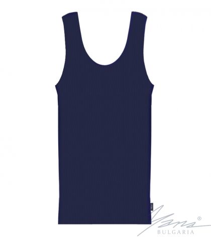 Damen-Tanktop aus elastischem Strick, blau