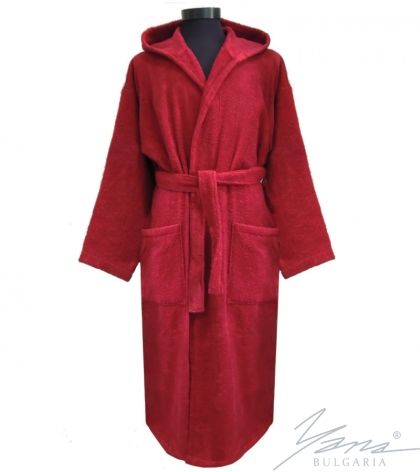 Adult bathrobe Microcotton bordeaux