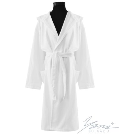 Bathrobe with a hood Riton white