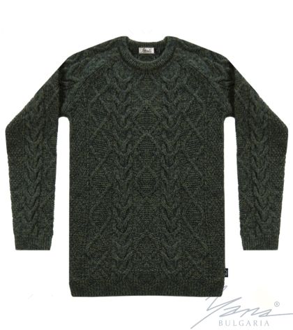 Women's crew neck sweater in dark green