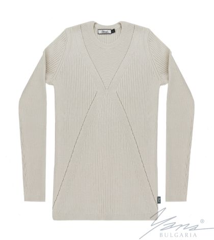 Women's crew neck sweater in ecru