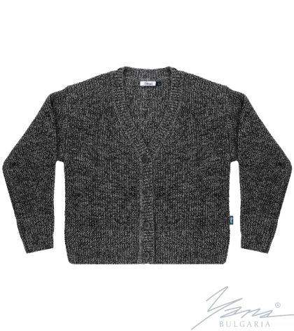 Women’s thick wool full buttons cardigan sweater in gree melange