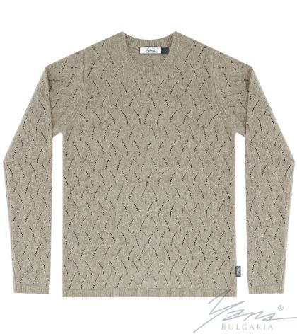 Women's crew neck sweater in light beige