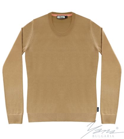 Women's crew neck sweater in cappuccino