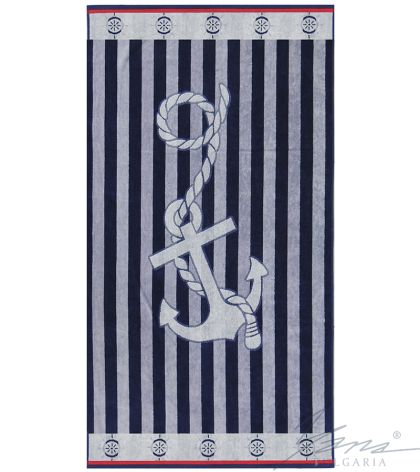 Beach towel velour Marine