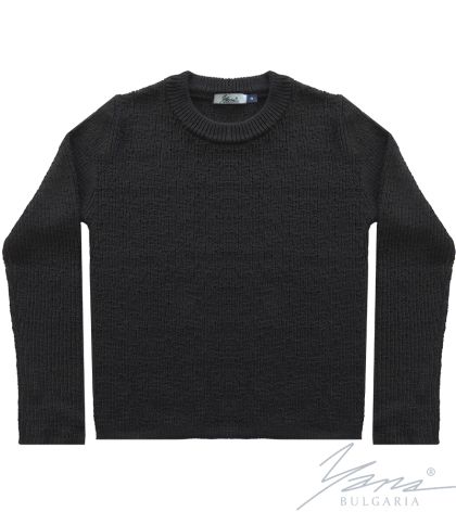 Women's crew neck sweater in light black