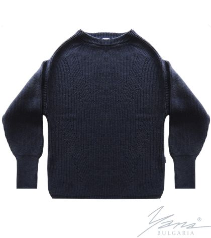 Women's crew neck sweater in dark blue