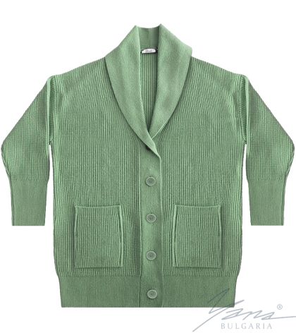 Women's wool cardigan green
