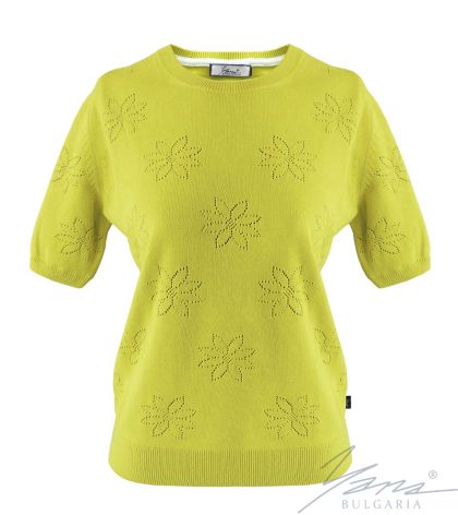 Women's crew neck sweater in mustard