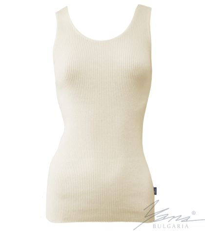 Damen-Tanktop aus elastischem Strick, ecru