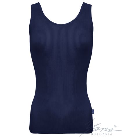 Damen-Tanktop aus elastischem Strick, blau