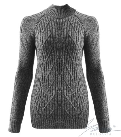 Damenpullover mit french Rollkragen, grau