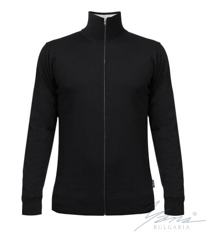 Кардиган мужской тонкий шерстяной на молнии, темно-синий