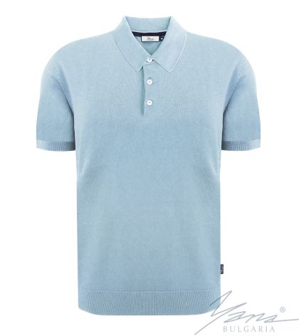 Herrenpoloshirt, kurze Ärmel, hellblau