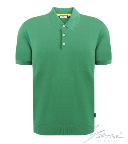 Men's polo collar shirt, short sleeves, grееn