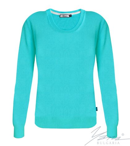Women's crew neck sweater in mint