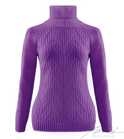 Damenpullover mit hohem Rollkragen,  lila