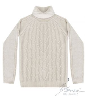 Damenpullover mit hohem Rollkragen,  beige