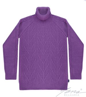 Damenpullover mit hohem Rollkragen,  lila