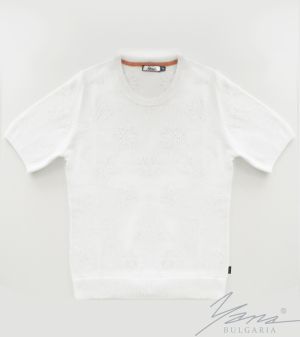 Women's crew neck sweater in white