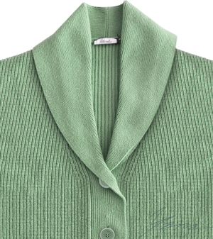 Women's wool cardigan green