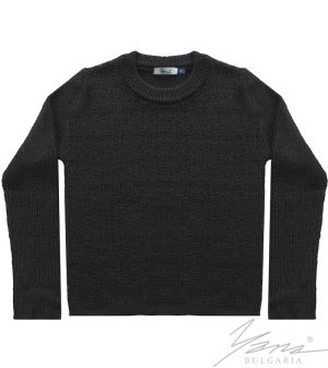 Women's crew neck sweater in light black