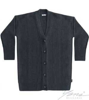 Women's wool cardigan with buttons gray