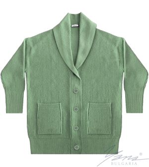 Women's wool cardigan green