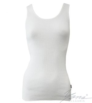 Women's tank top in elastic knit, white