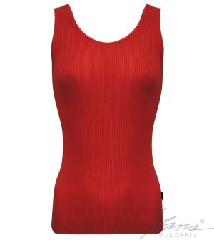 Women's tank top in elastic knit,coral