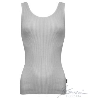 Women's tank top in elastic knit, grey