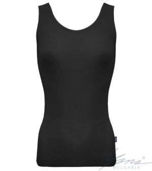 Women's tank top in elastic knit,black