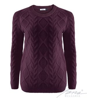 Women's crew neck sweater in bordo