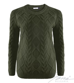 Women's crew neck sweater in green