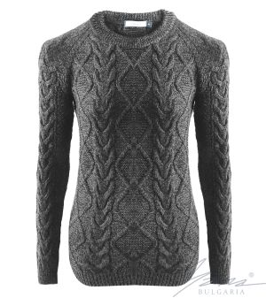 Women's crew neck sweater in grey
