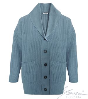 Women's wool cardigan blue