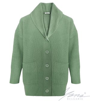 Women's wool cardigan green