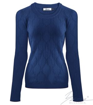 Women's crew neck sweater in royal