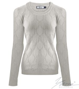 Women's crew neck sweater in grey