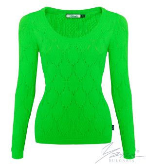 Women's crew neck sweater in green