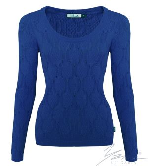 Women's crew neck sweater in blue