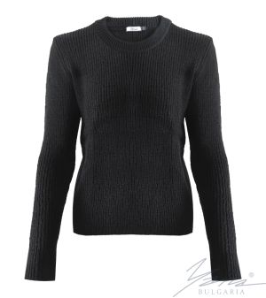 Women's crew neck sweater in light black