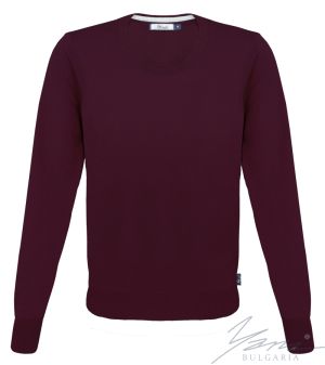 Men's wool round neck sweater in dark blue