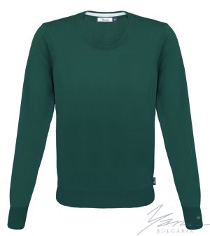 Men's wool round neck sweater in dark blue