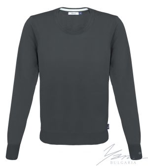 Men's wool round neck sweater in dark blue