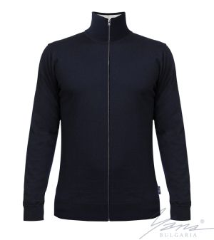 Кардиган мужской тонкий шерстяной на молнии, темно-синий